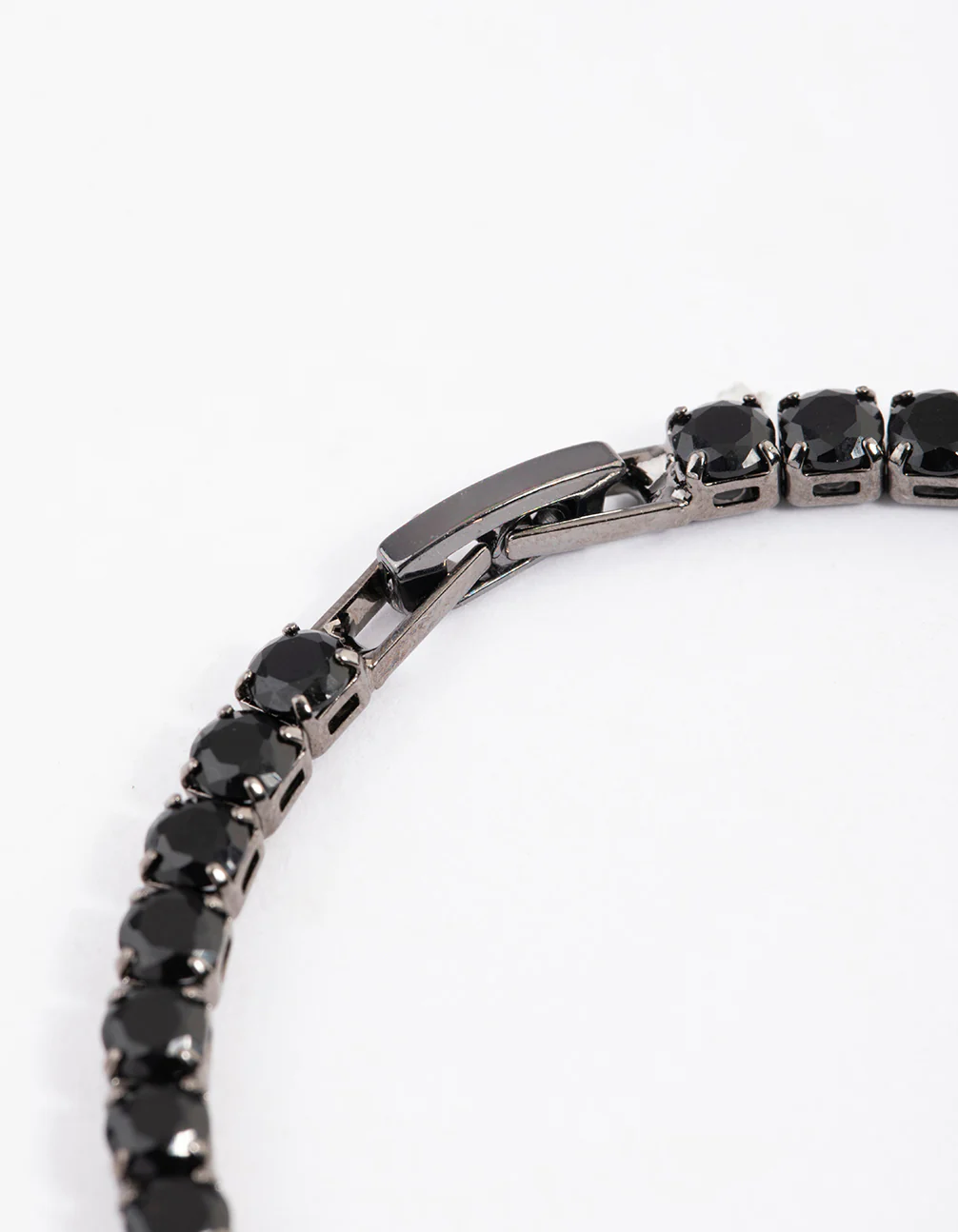 Gunmetal Cubic Zirconia Round Cup Chain Bracelet - Image 3