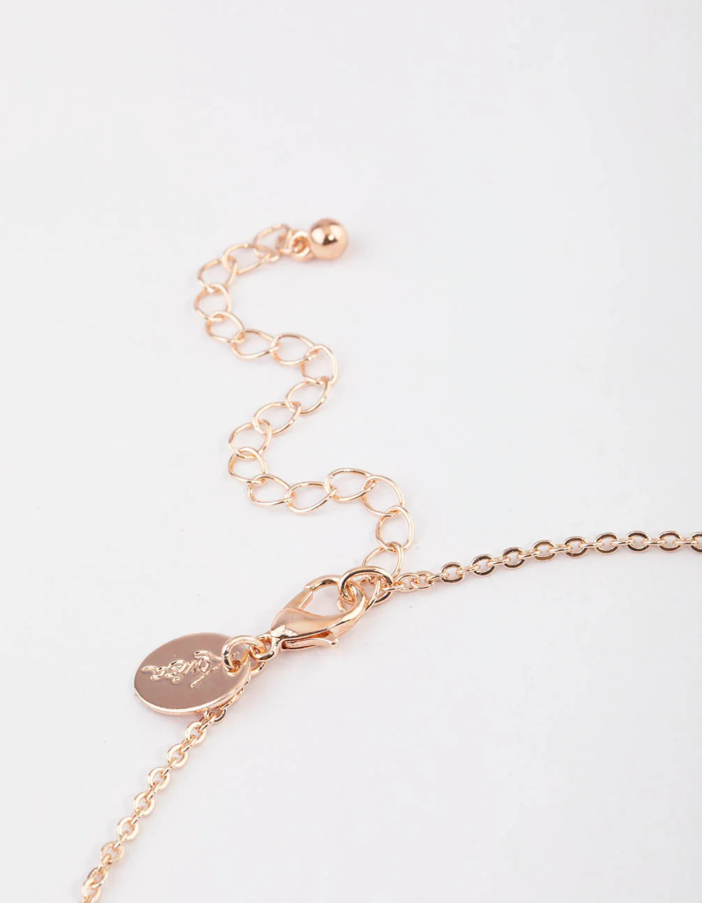 Rose Gold Pear Shape Drop Necklace & Earrings Set - Image 3