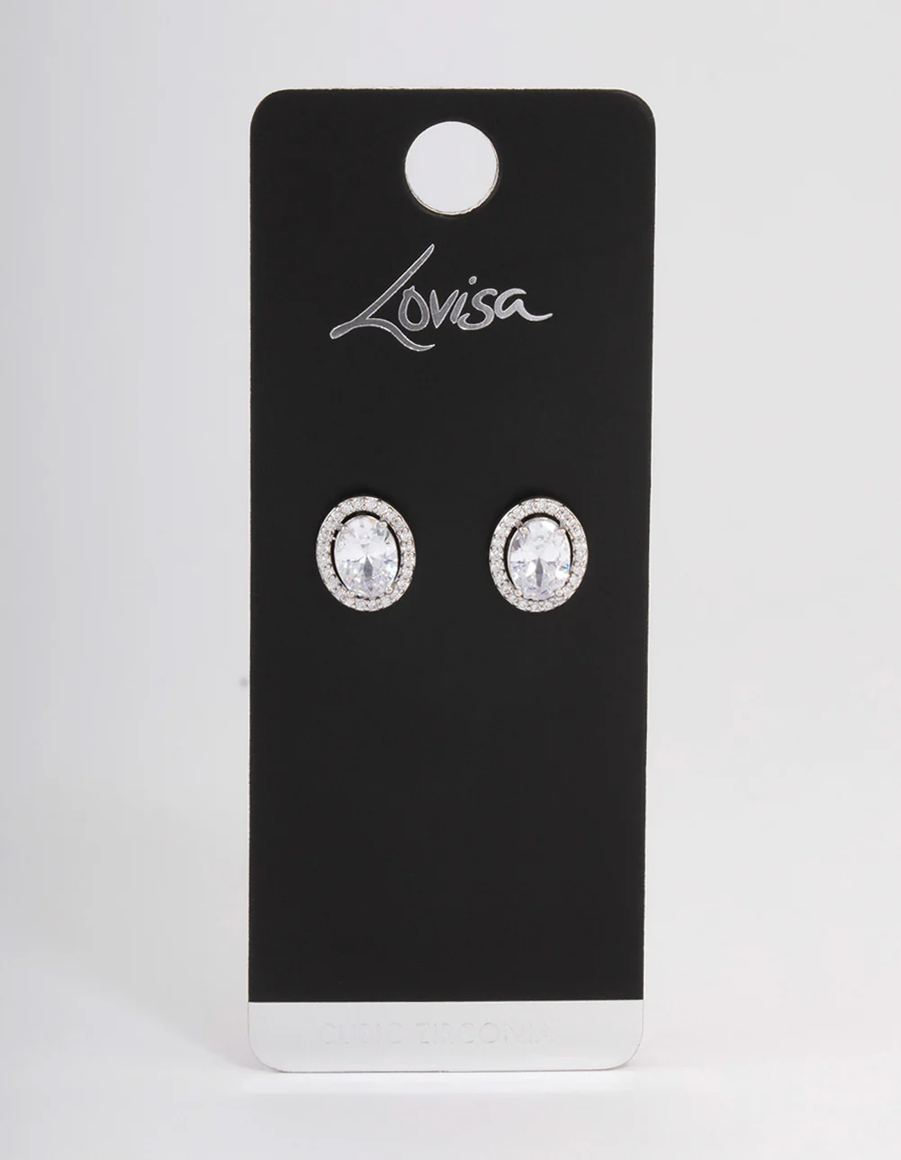 Silver Oval Framed Earrings - Image 3