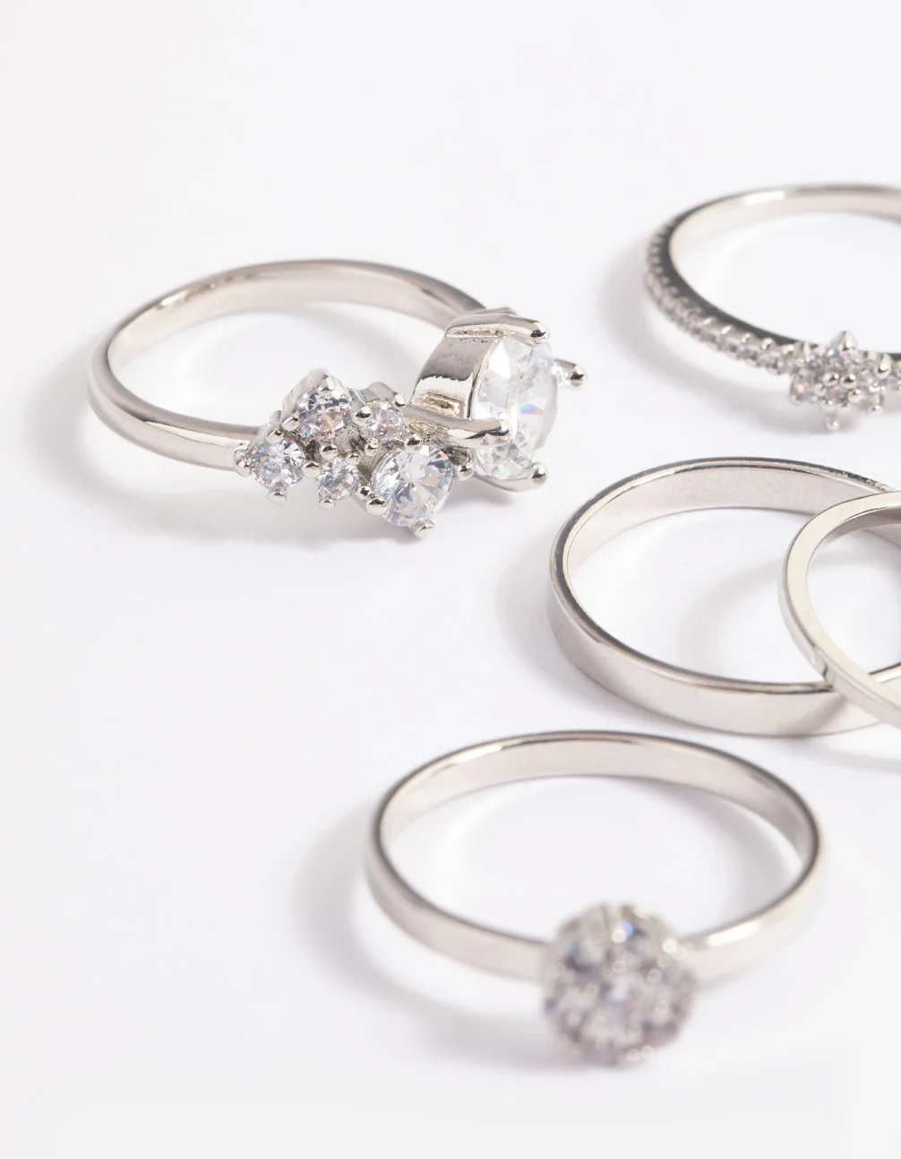 Rhodium Statement Cluster Ring 5-Pack - Image 9
