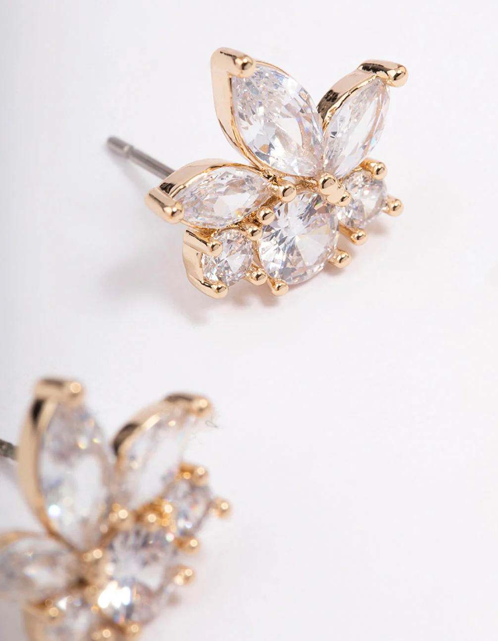 Gold Lotus Stud Earrings - Image 3