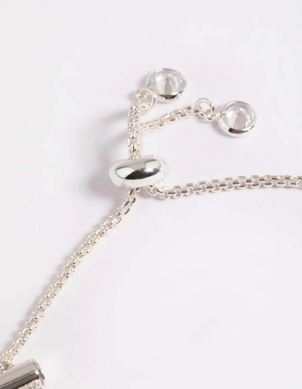Cubic Zirconia Triple Row Cup Chain Toggle Tennis Bracelet - Image 3