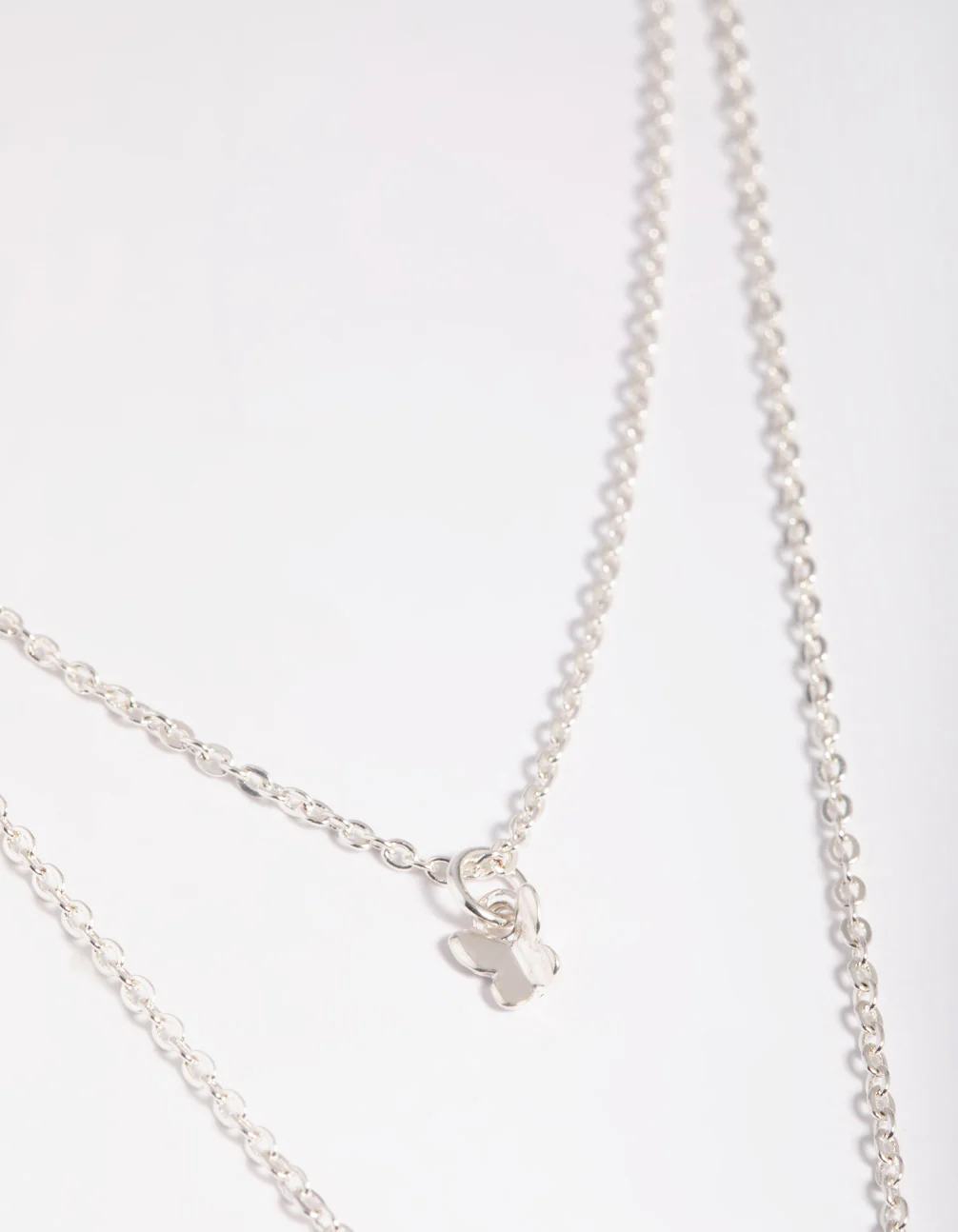 Rhodium Cubic Zirconia Butterfly Necklace - Image 3