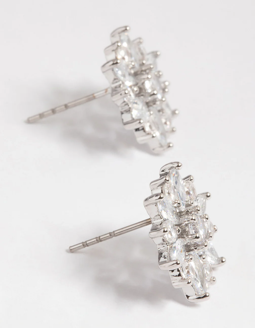Silver Snow Flake Stud Earrings - Image 3