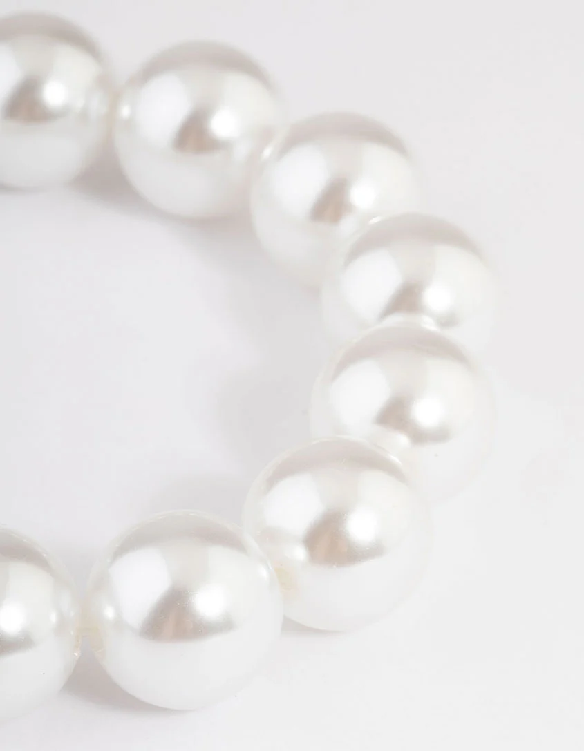 Bead Large Pearly Stretch Bracelet - Image 2