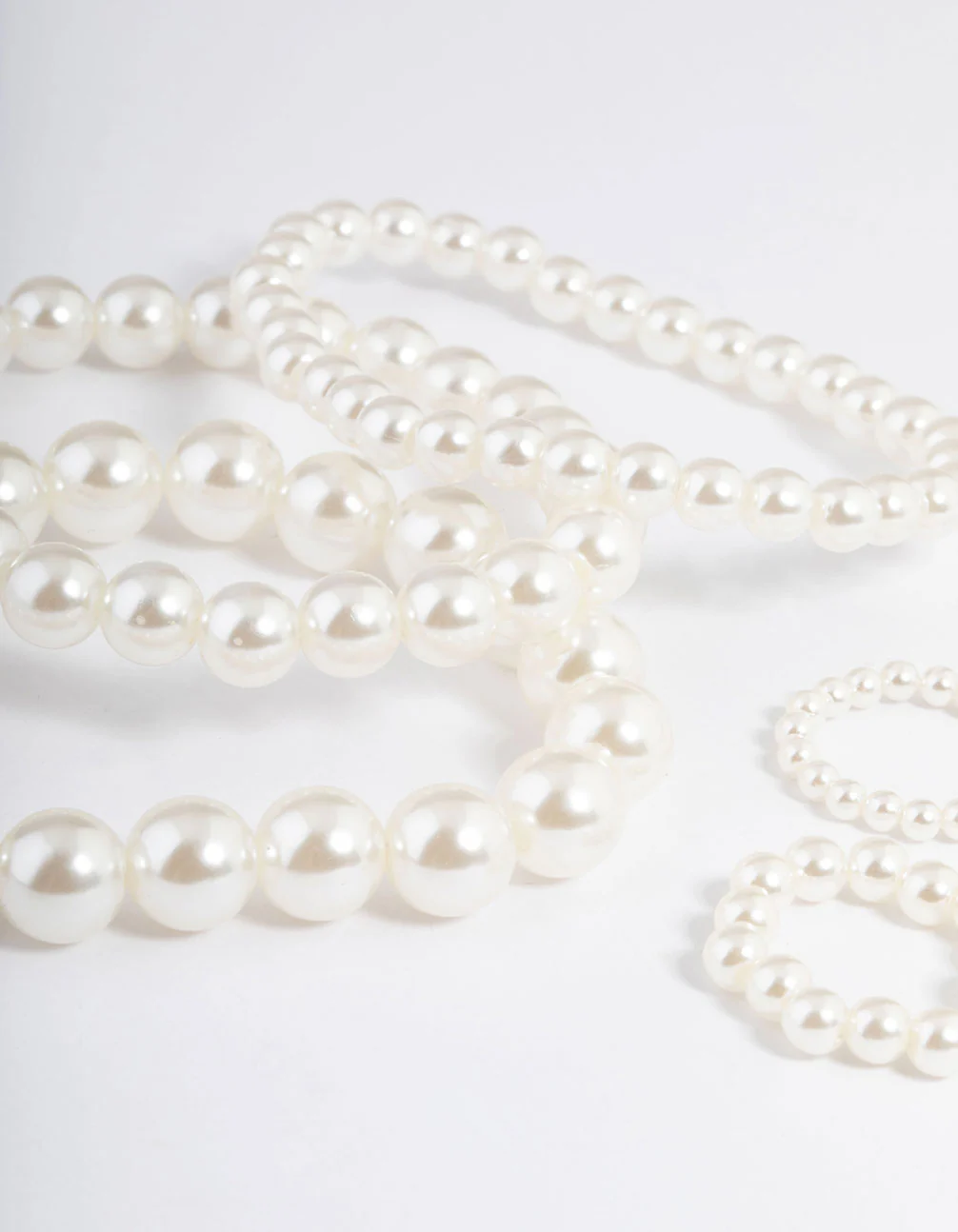 Acrylic Mixed Pearl Bracelet & Ring Set - Image 3