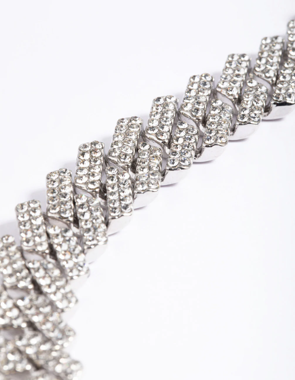 Silver Diamante Miami Chain Bracelet - Image 5