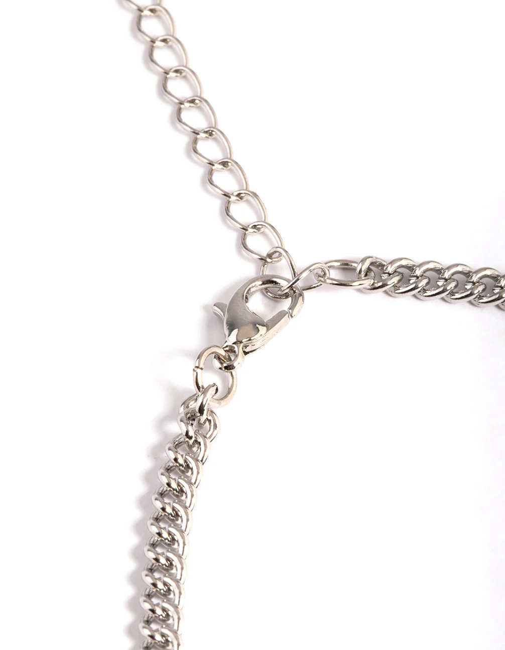 Rhodium Gradual Teardrop Diamante Stone Necklace - Image 3