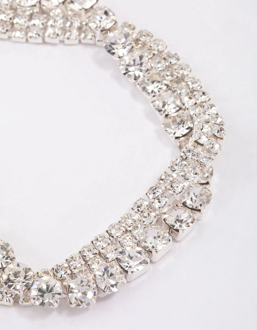Silver Multi Diamante Twisted Bracelet - Image 2