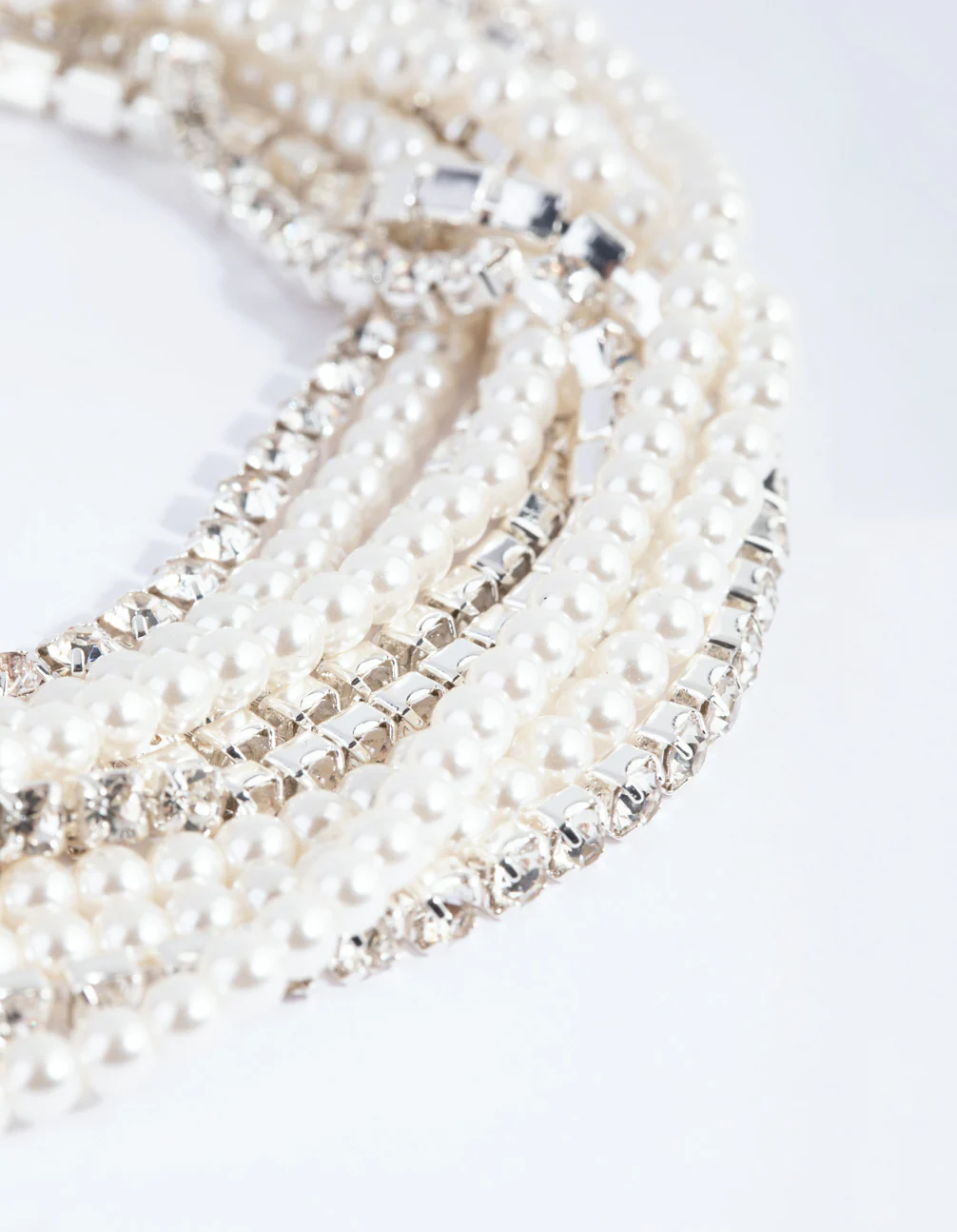 Silver Cup Chain Pearl Choker - Image 2