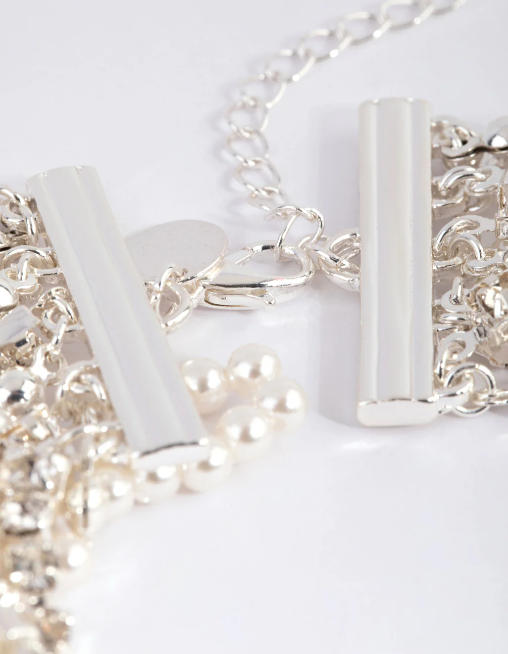 Silver Cup Chain Pearl Choker - Image 3