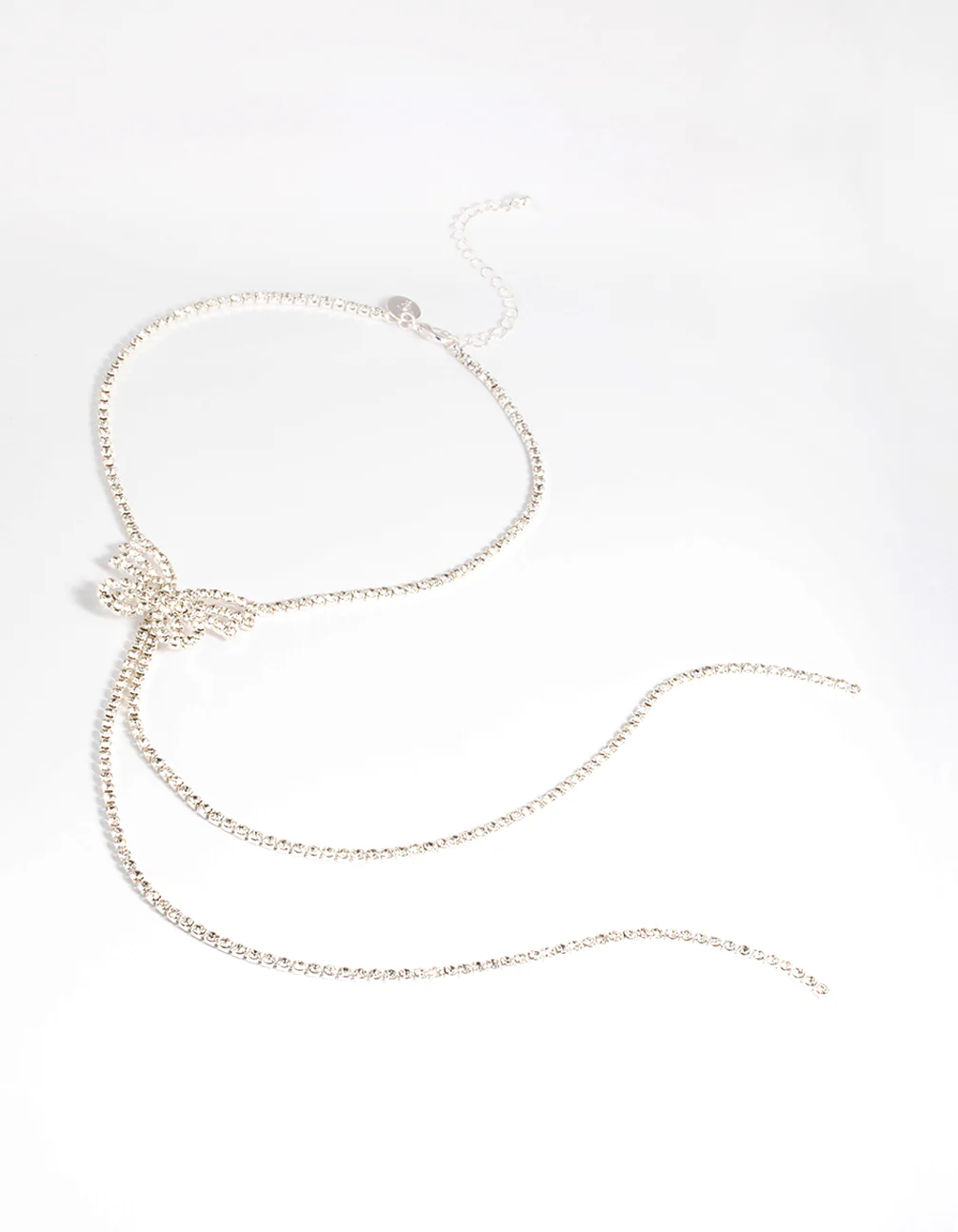 Silver Diamante Butterfly Drop Choker