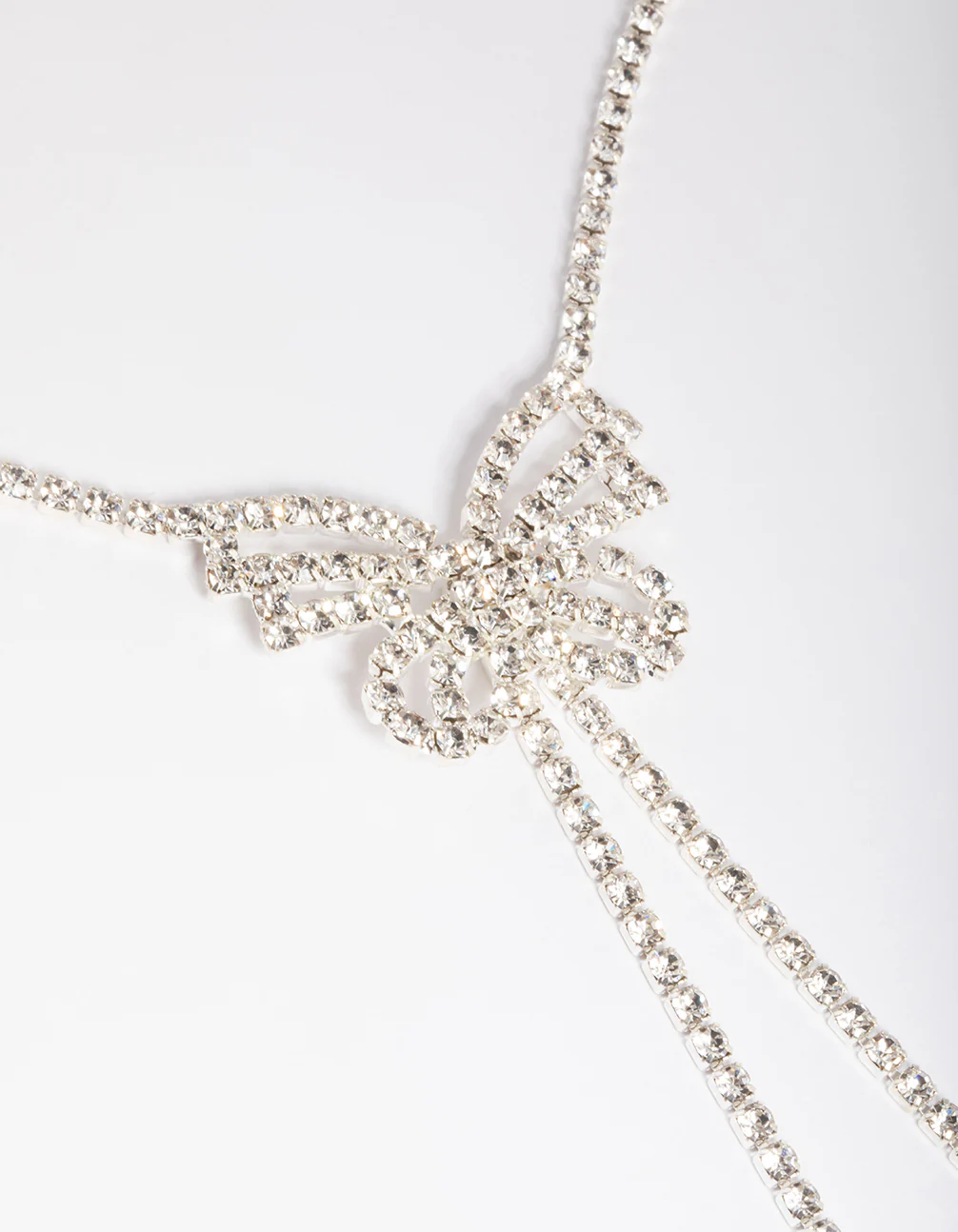 Silver Diamante Butterfly Drop Choker - Image 2