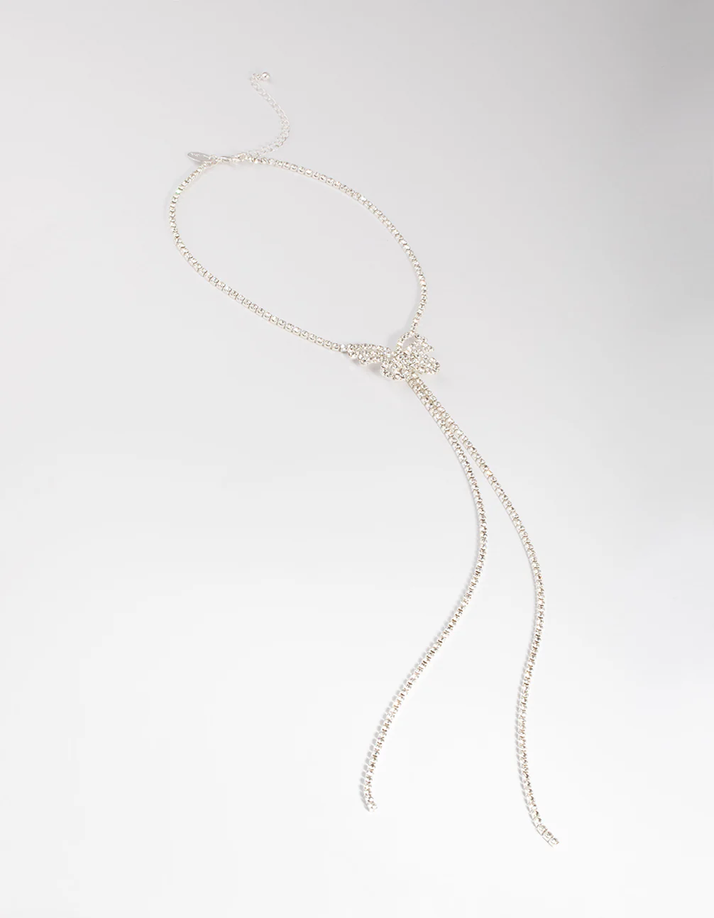 Silver Diamante Butterfly Drop Choker - Image 3