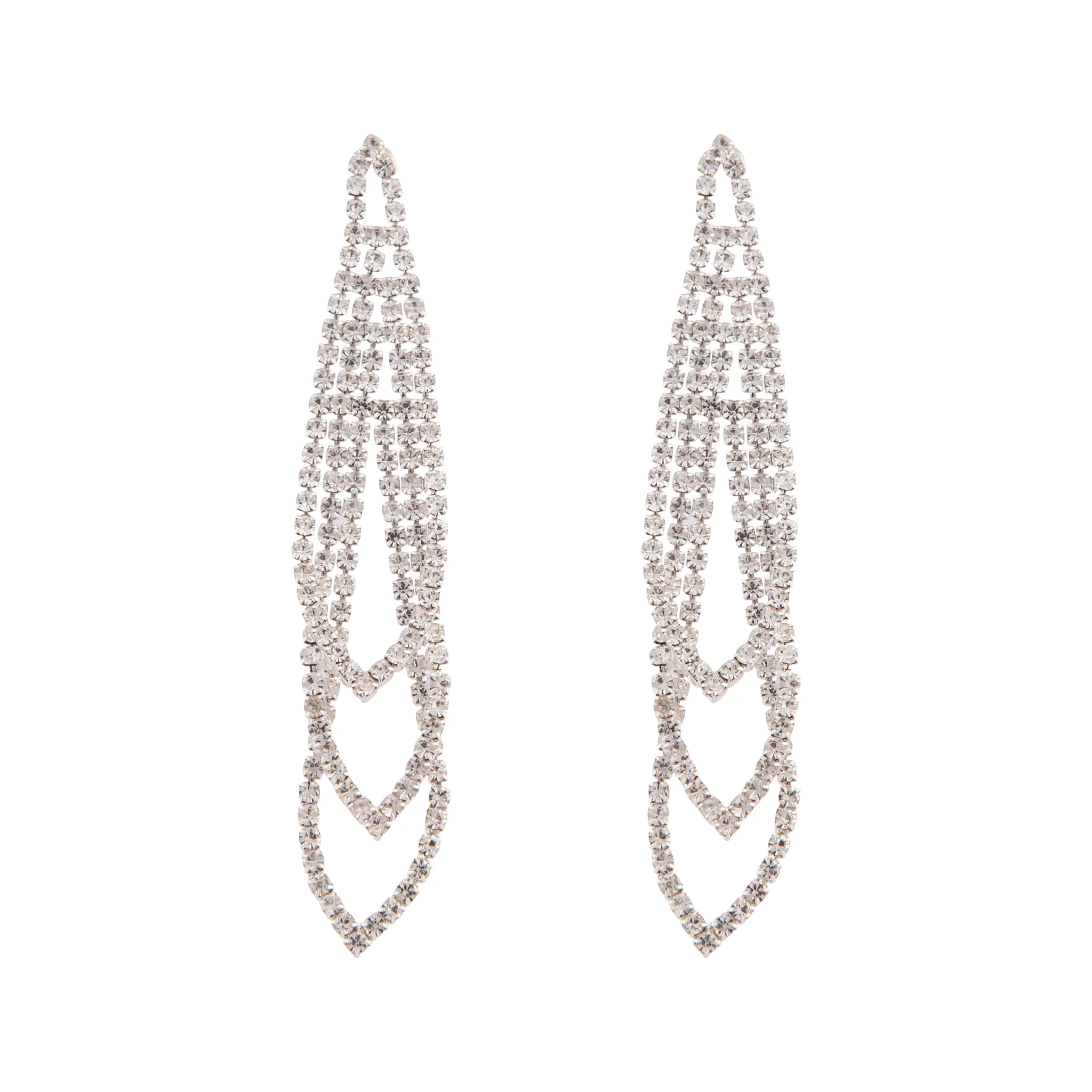 Silver Gradual Loop Cup Chain Earrings