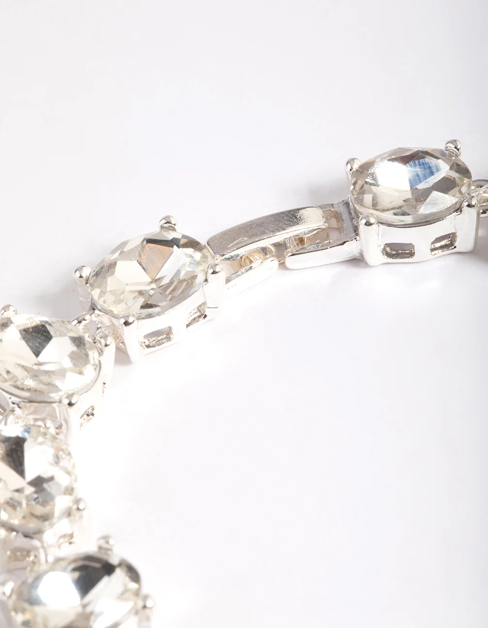 Silver Mix Facet Oval Stone Bracelet - Image 3