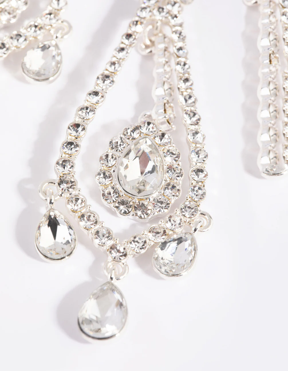 Silver Statement Teardrop Earrings - Image 3
