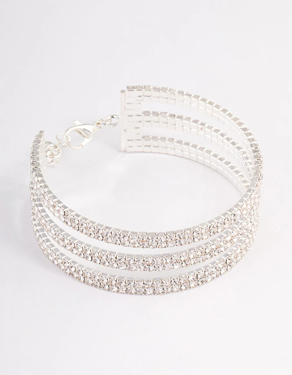 Silver Triple Row Cupchain Wrist Cuff