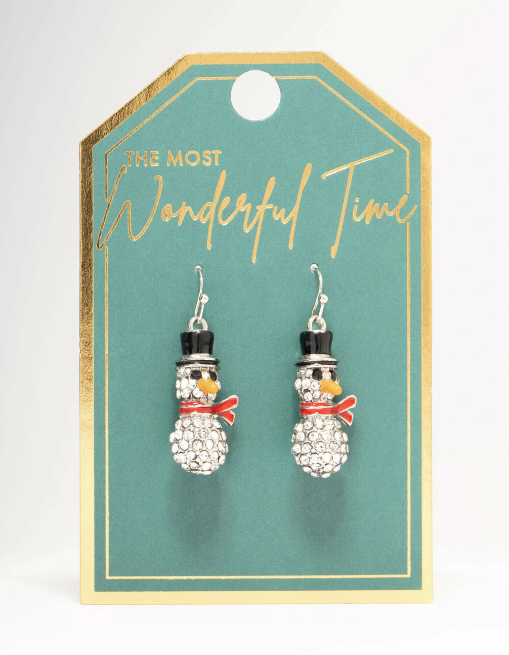 Diamante Snowman Silver Drop Earrings - Image 3
