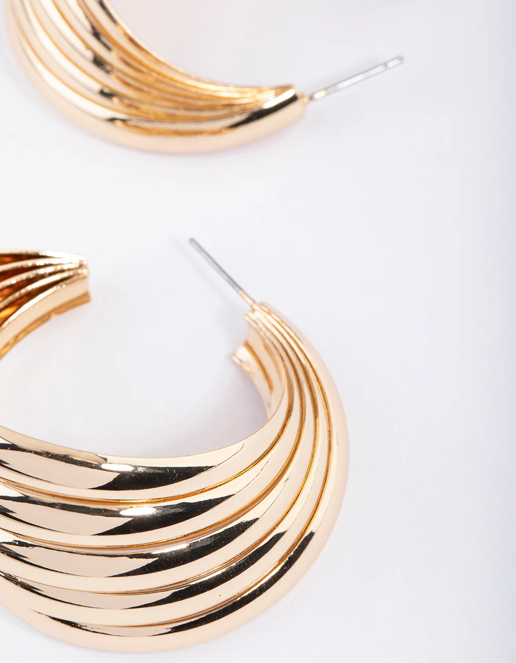 Gold Twisted Hoop Earrings - Image 3