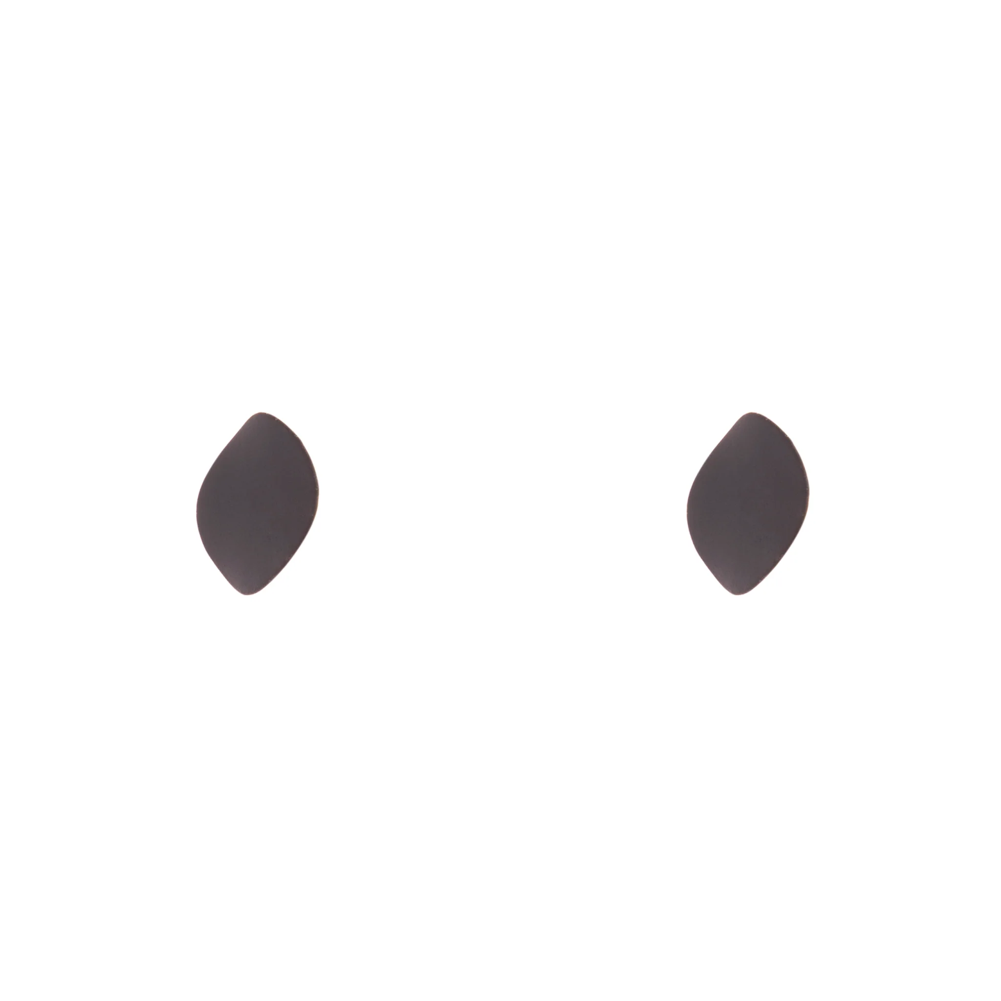 Black Irregular Shape Disc Stud Earrings - Image 2