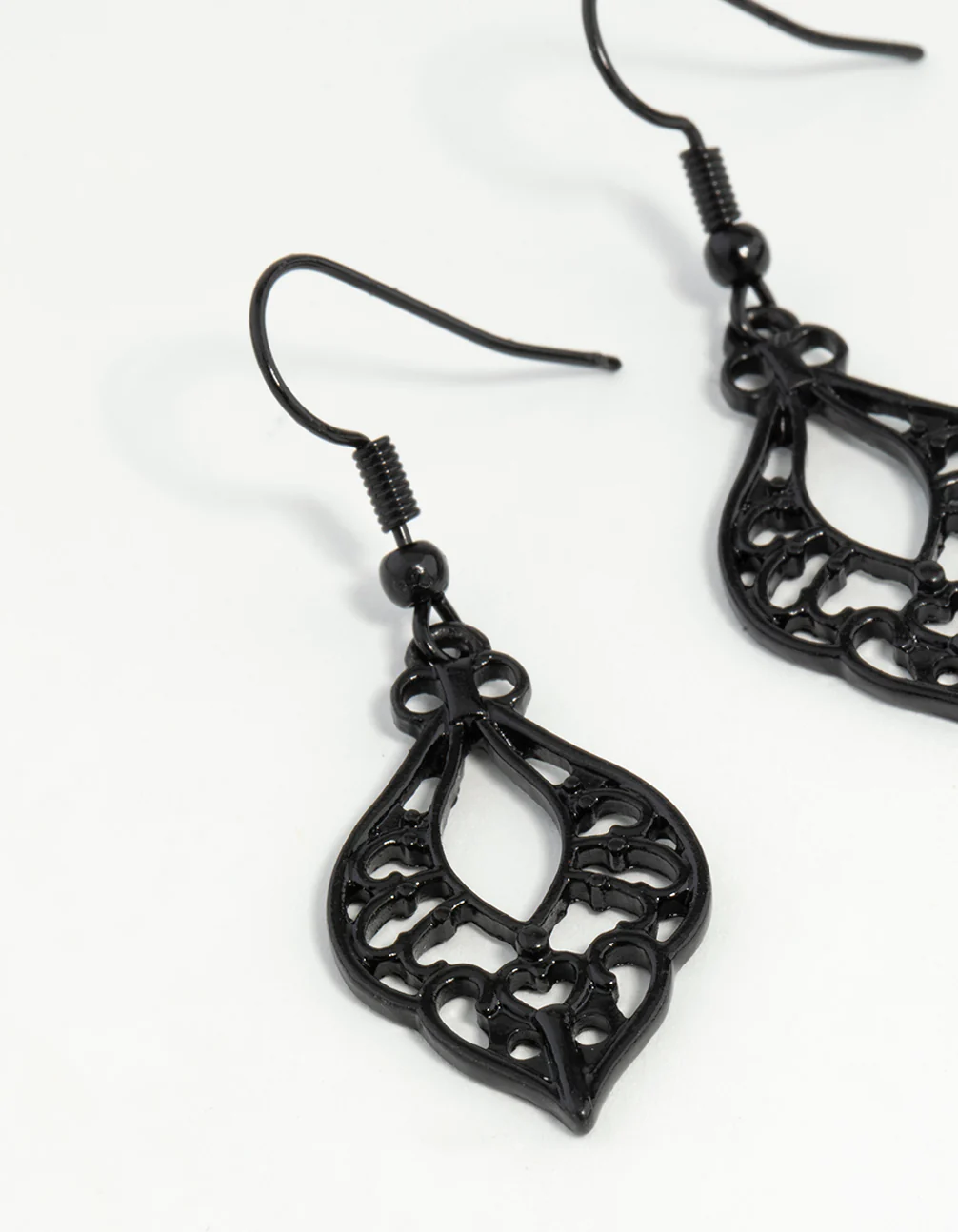 Black Cutout Bohemian Drop Earrings - Image 32