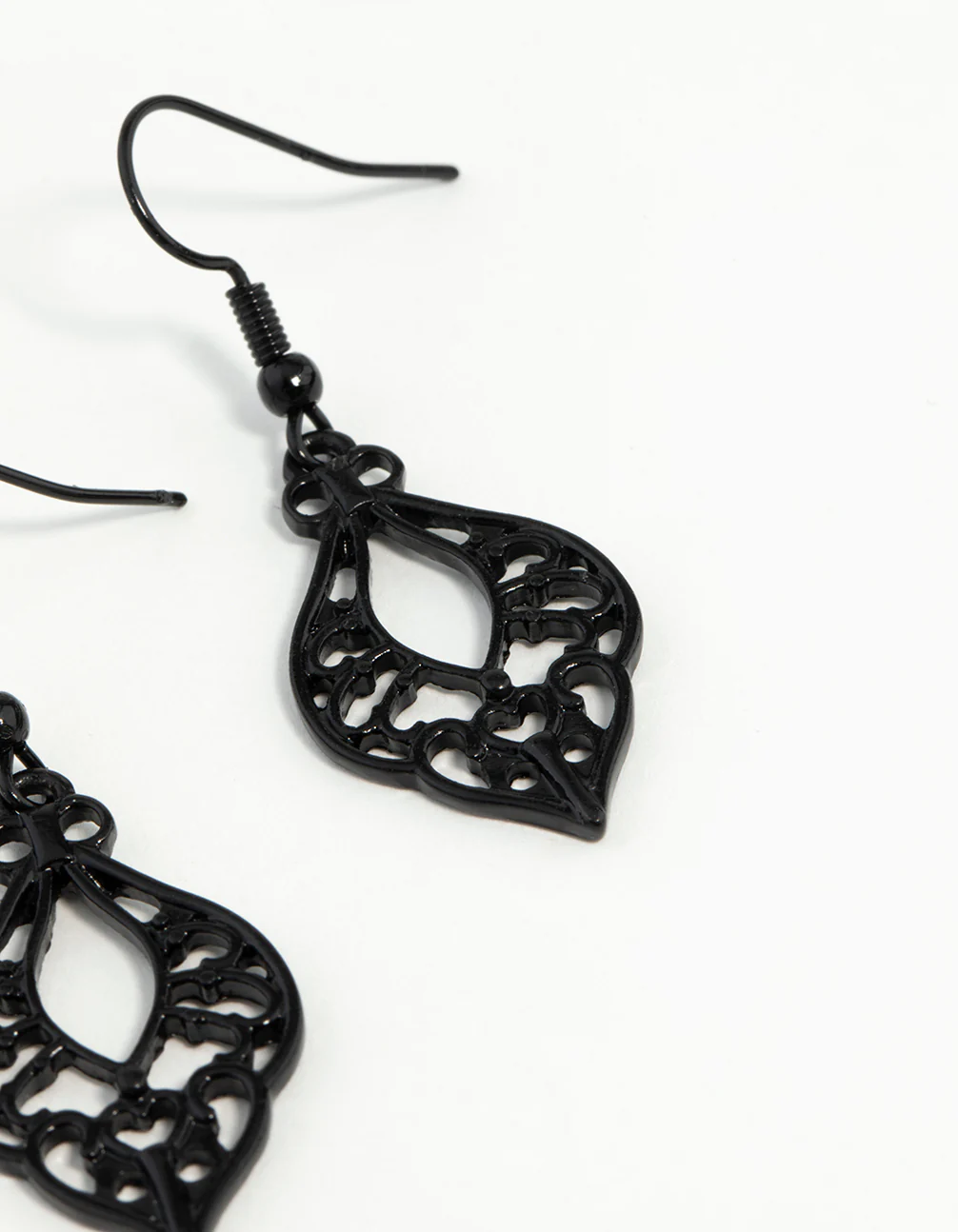 Black Cutout Bohemian Drop Earrings - Image 33