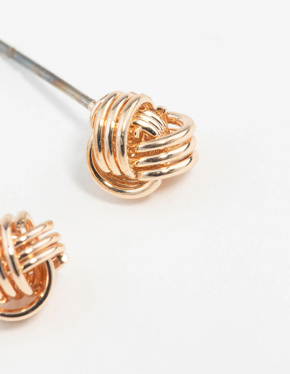 Gold Classic Mini Knot Earrings - Image 7