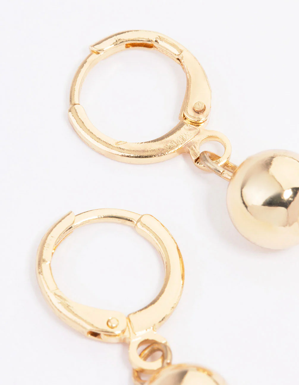 Gold Small Classic Ball Huggie Earrings - Image 2