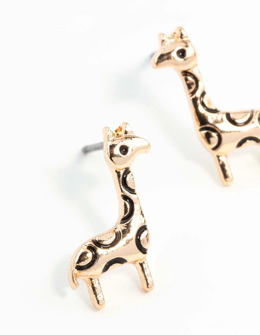 Gold Etched Giraffe Stud Earrings - Image 22