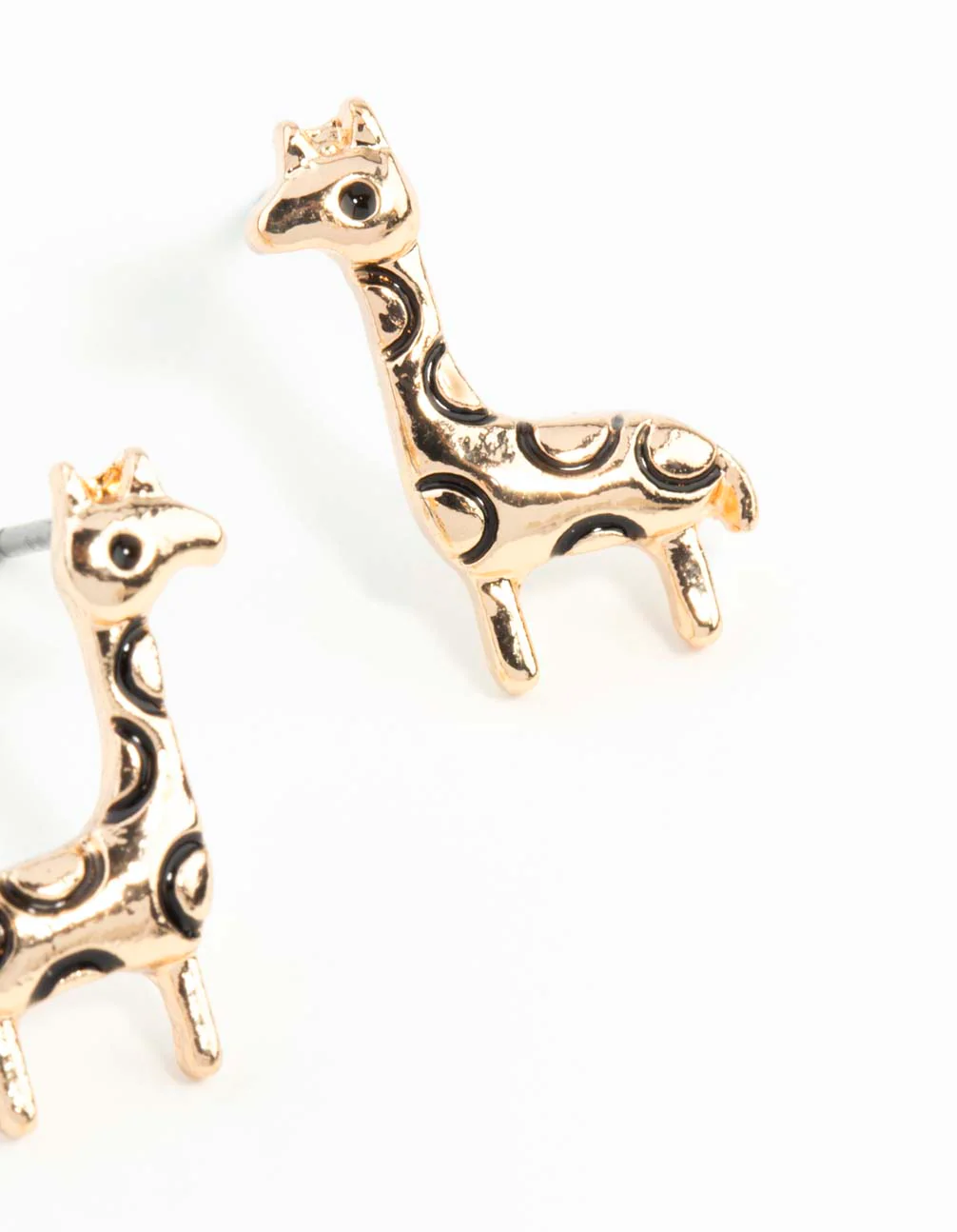Gold Etched Giraffe Stud Earrings - Image 23