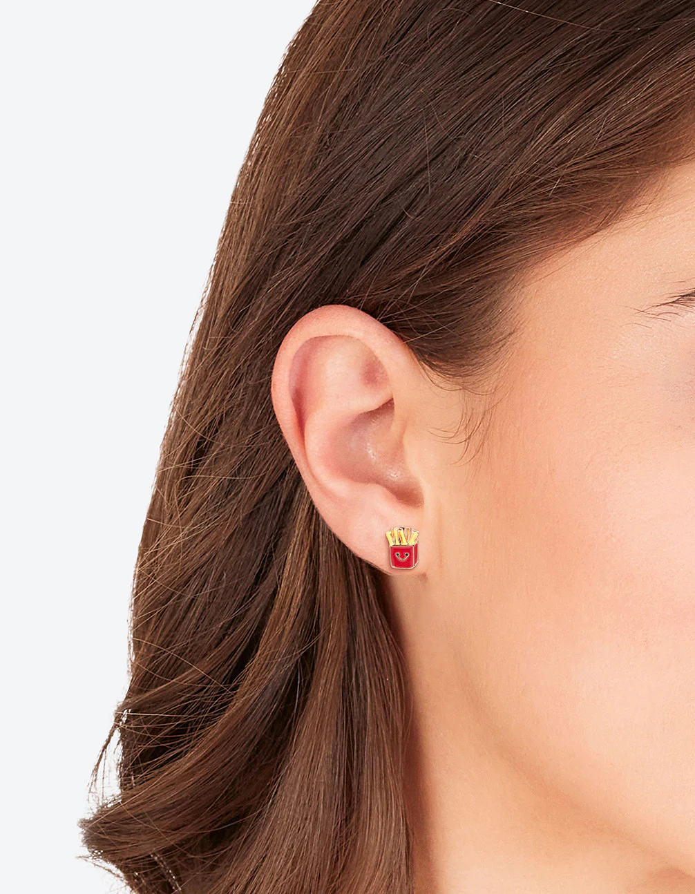 Gold Fries Stud Earrings - Image 2