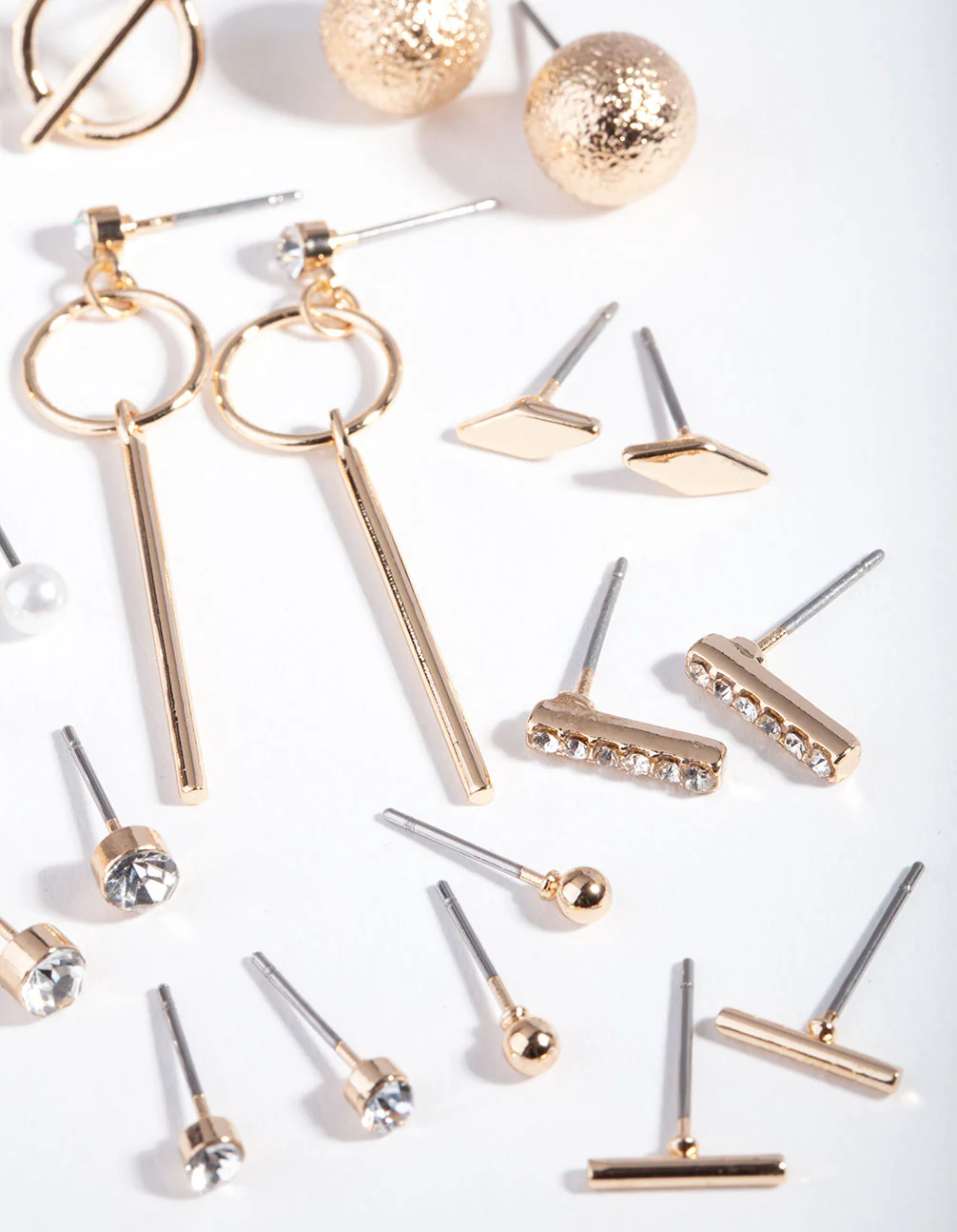 Gold Mixed Bar Earring 12-Pack - Image 3