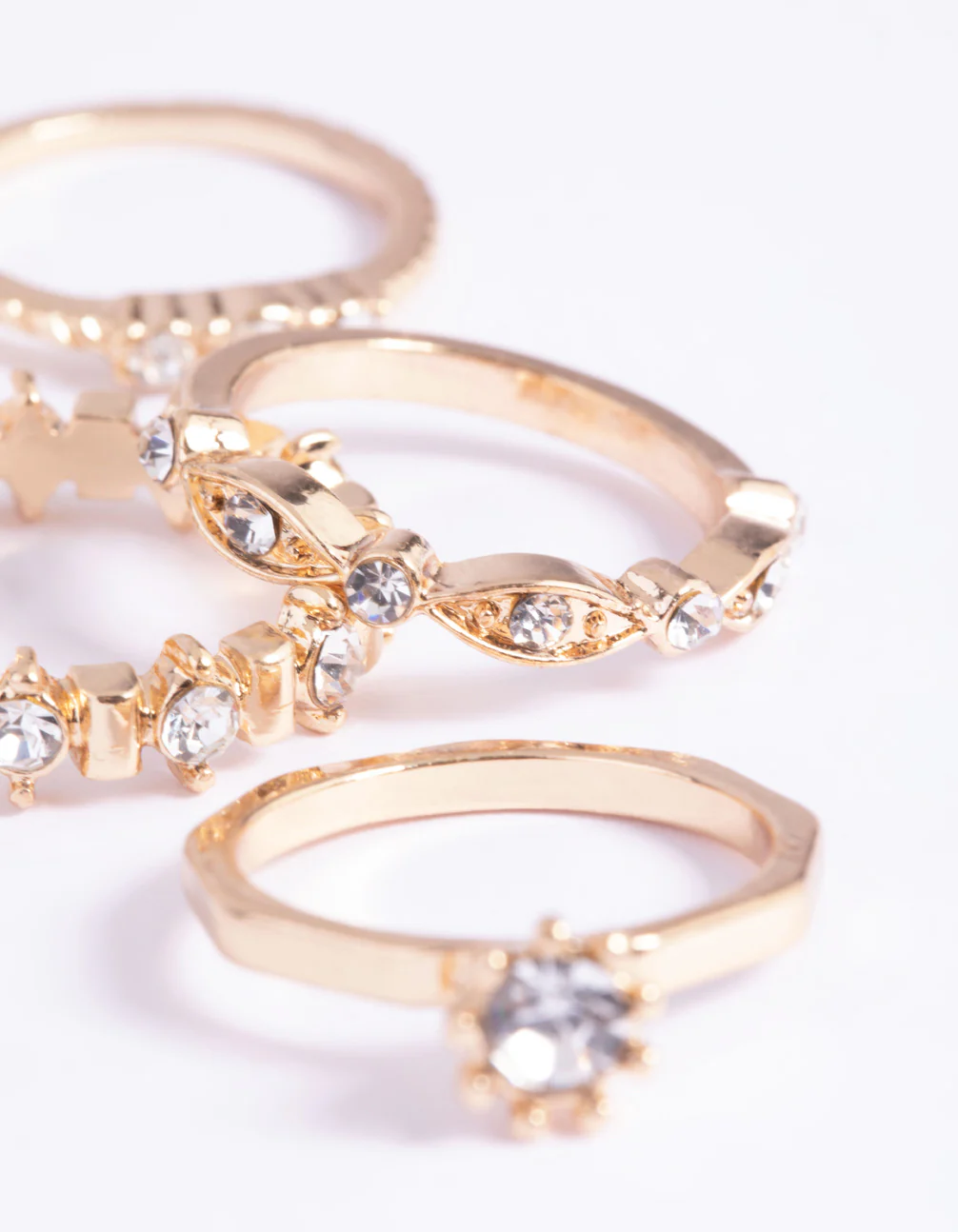 Gold Classic Bling Ring Stack Pack - Image 2