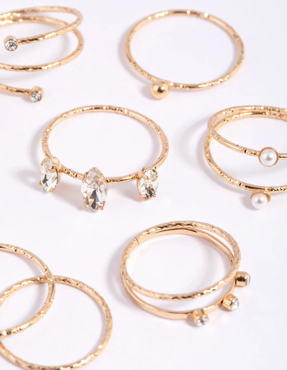 Gold Dainty Oval Ring Stack Pack - Image 2