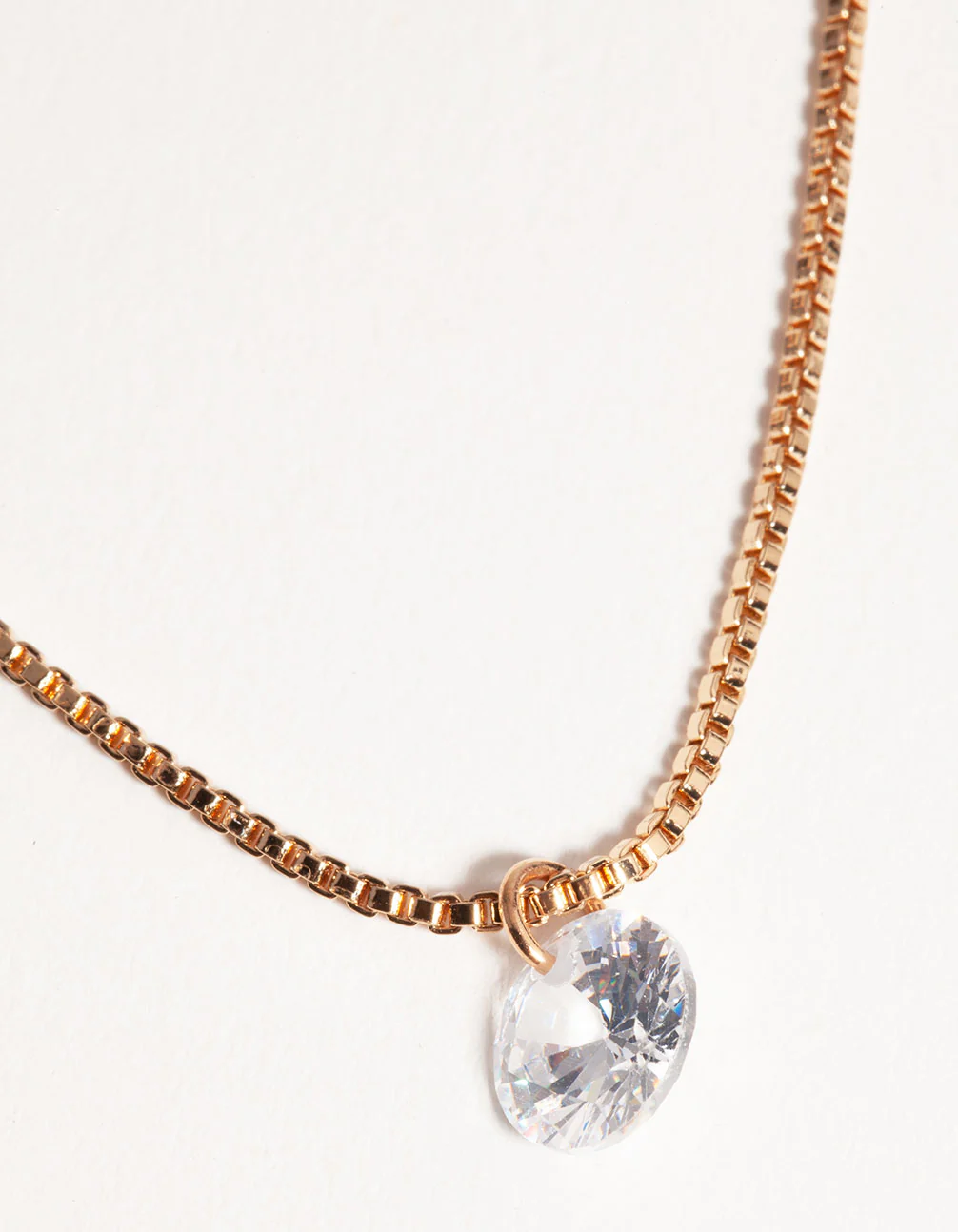 Gold Short 2-Row Cupchain Diamante Necklace - Image 3