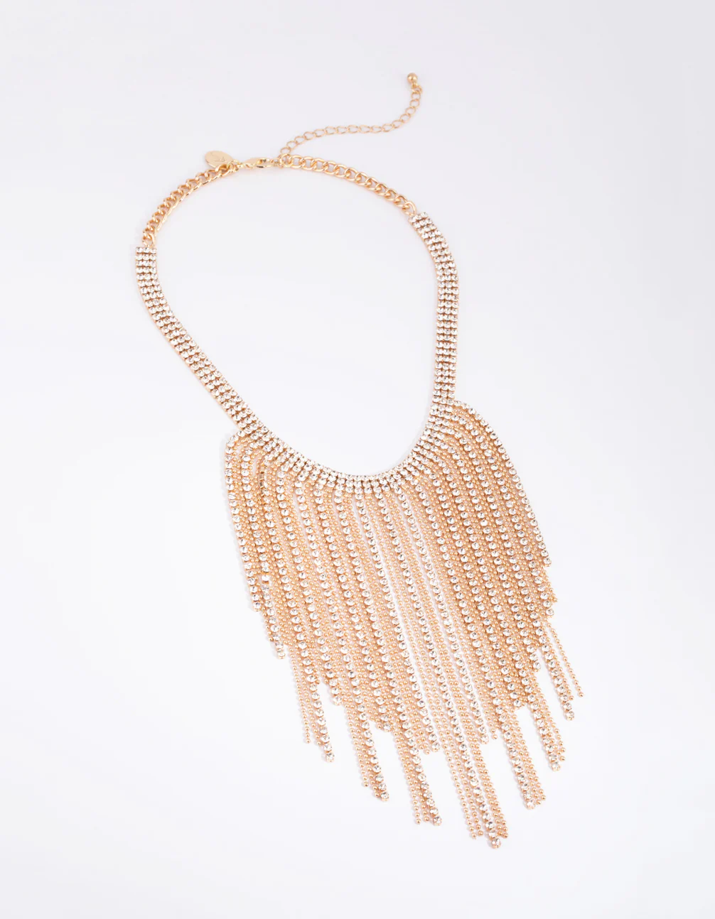 Gold Diamante Fringe Necklace - Image 3