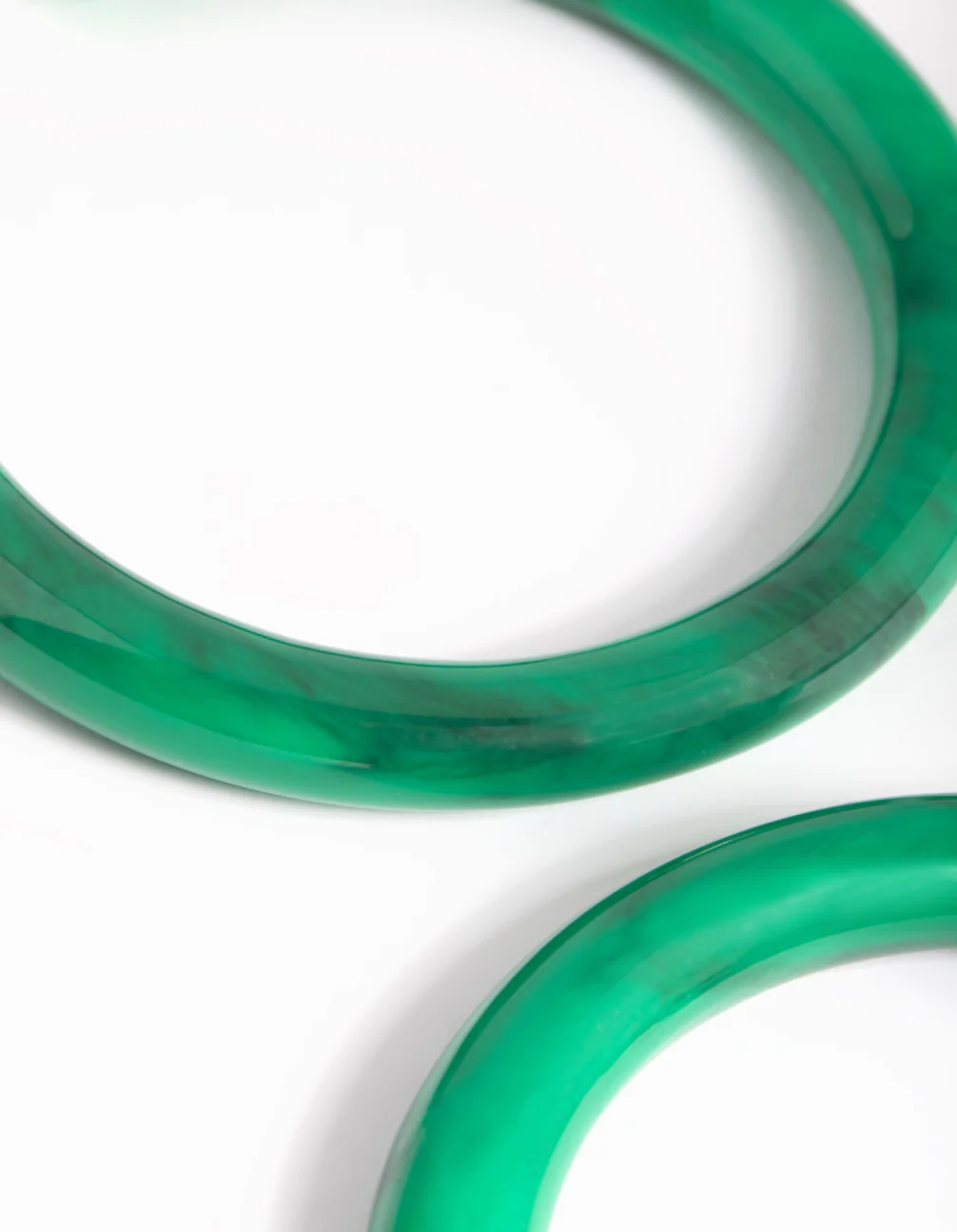 Green Marble Hoop Earrings - Image 3