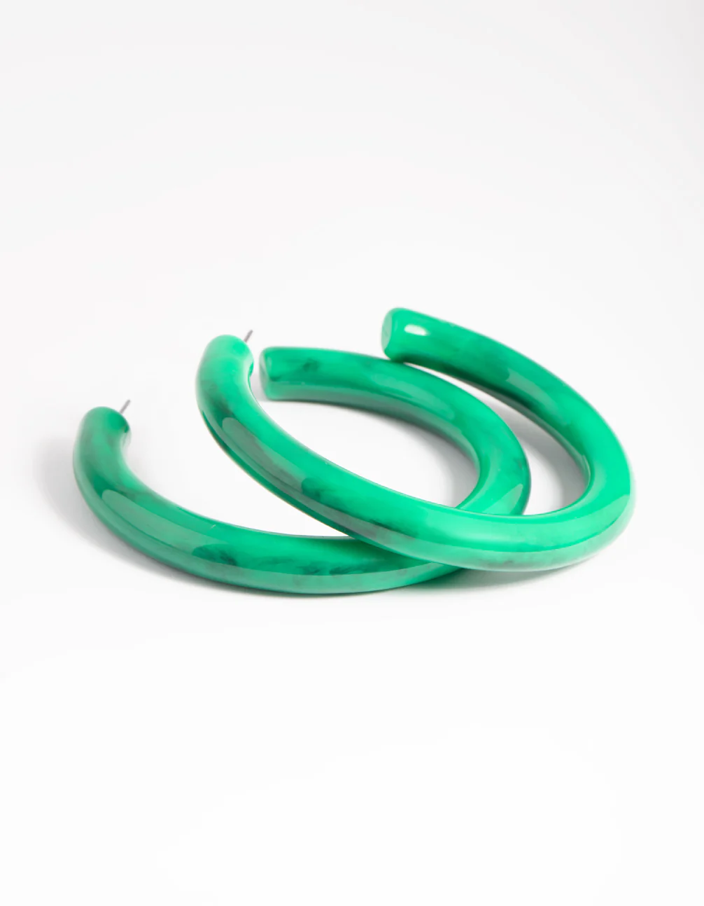 Green Marble Hoop Earrings - Image 4