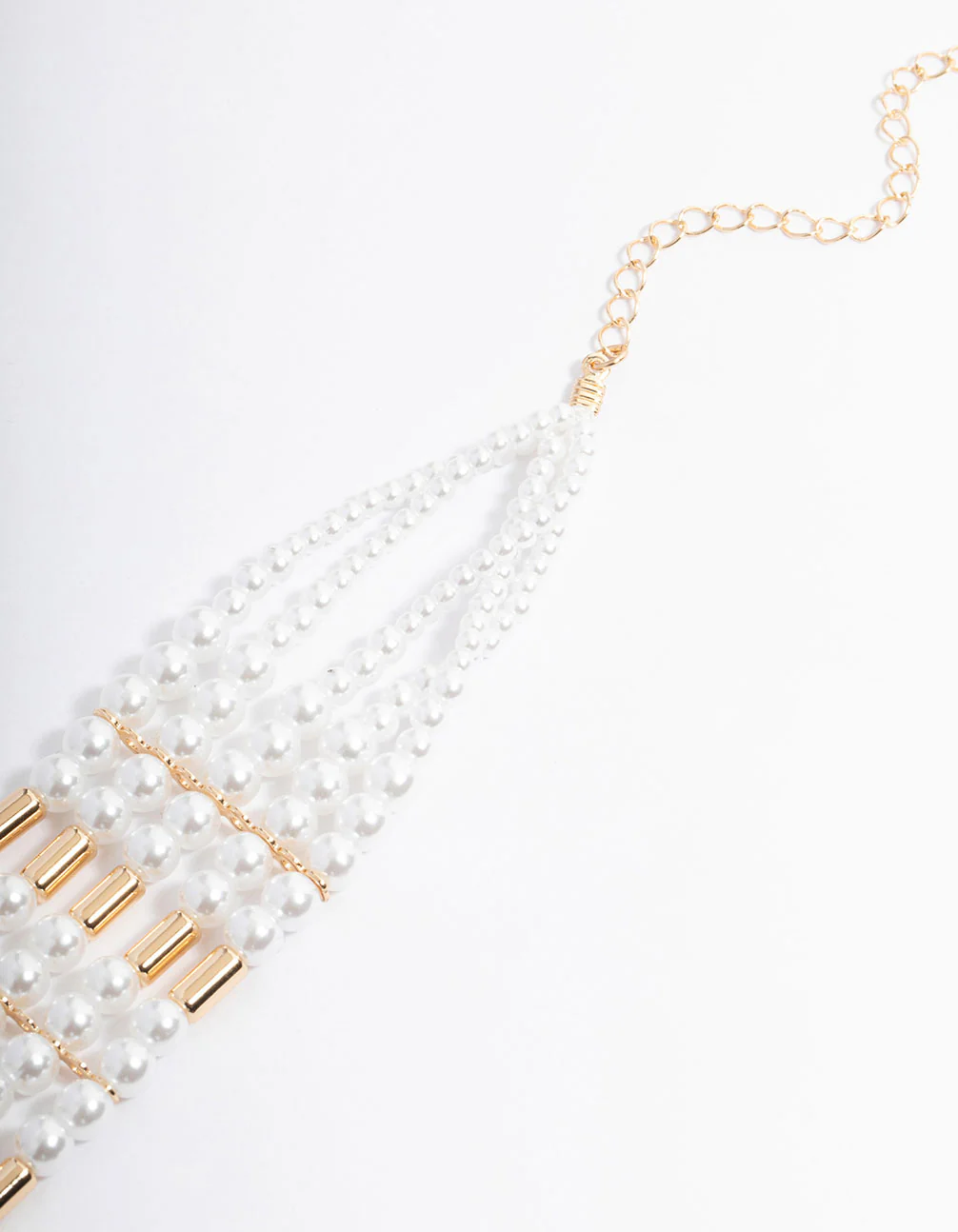 Gold Multi-Row Pearl Choker - Image 3