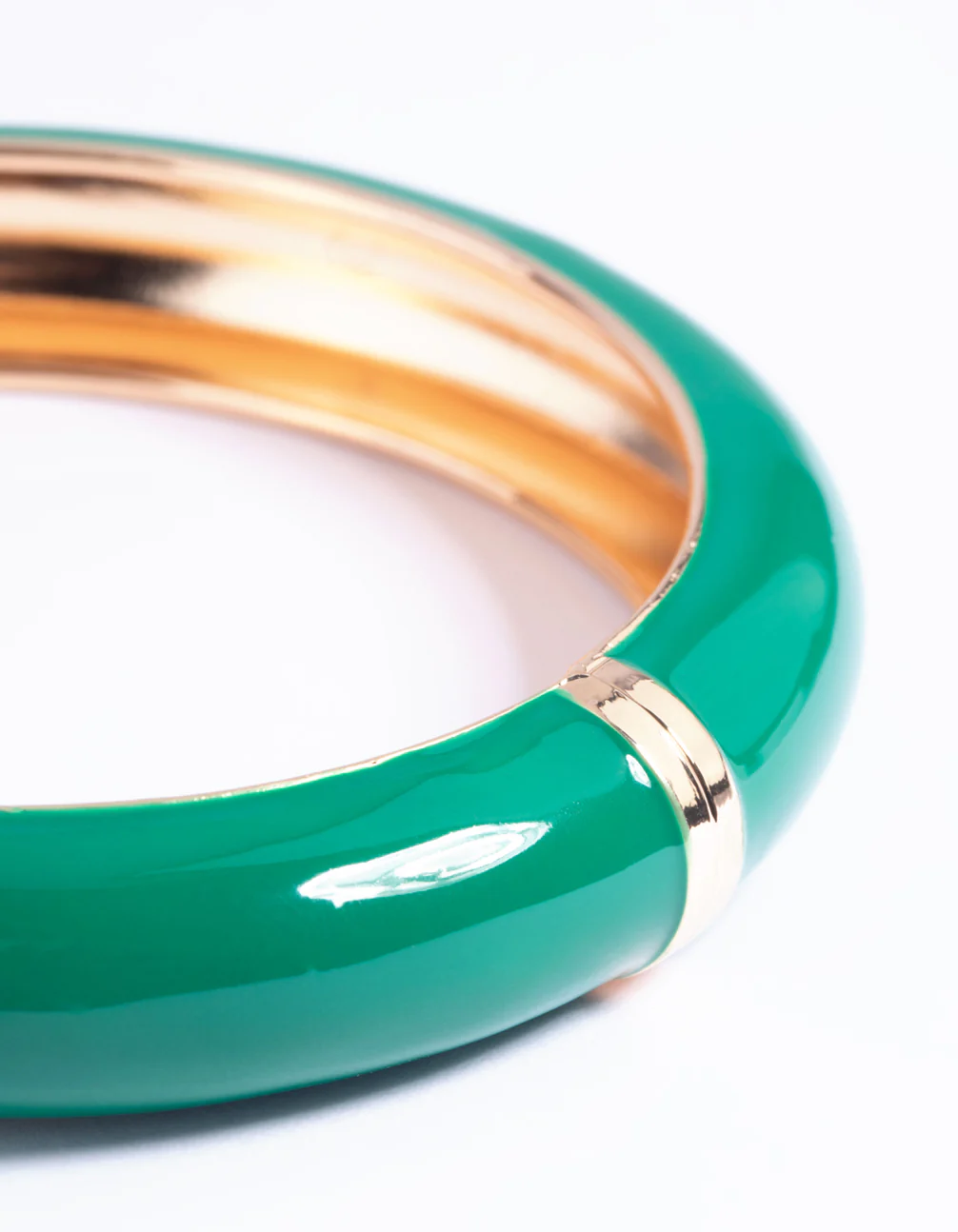 Green Enamel Clamp Bracelet - Image 3