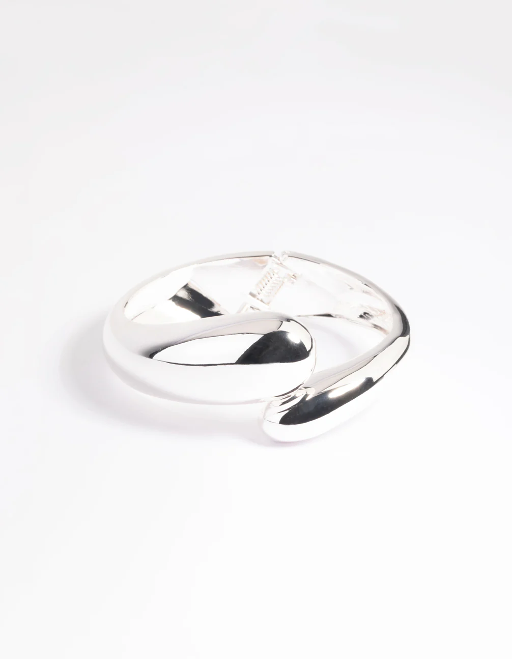 Silver Twisted Hinge Cuff Bracelet - Image 2