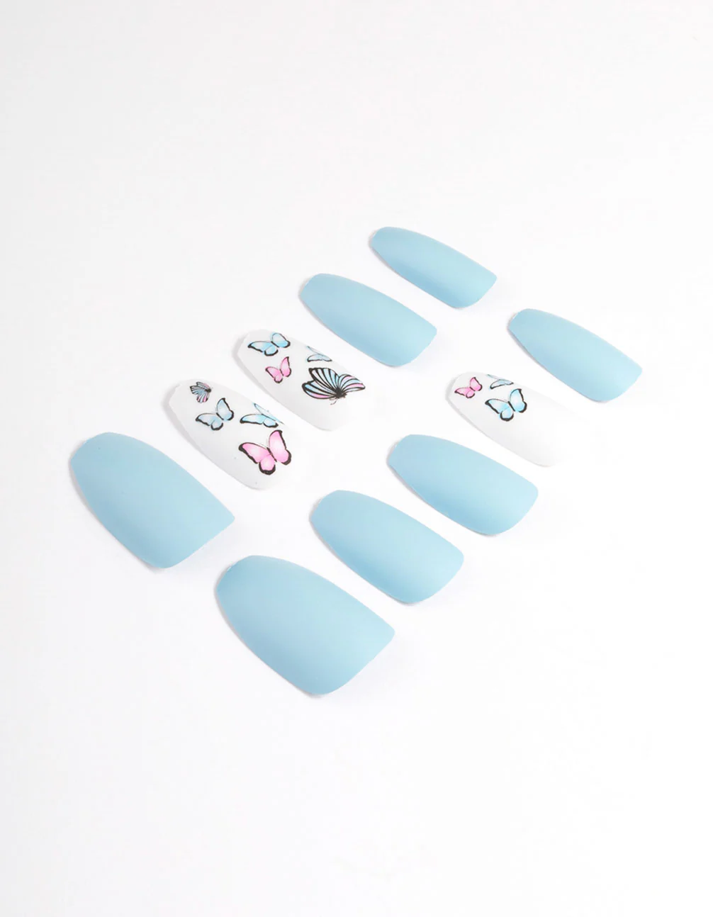 Blue Butterfly Press On Nails