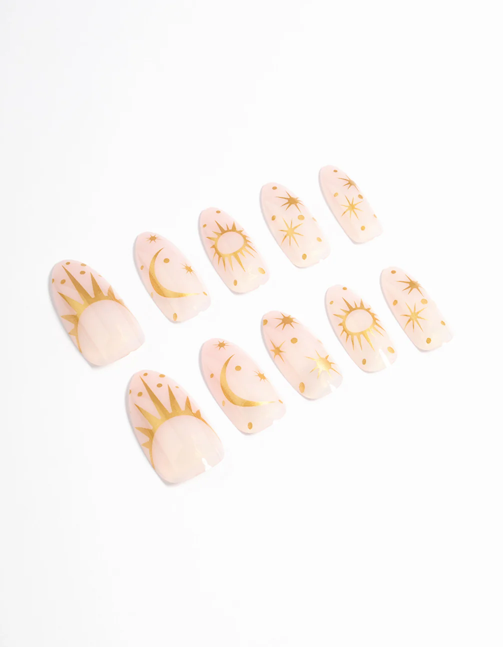 Plastic Gold Cosmic Press On Nails