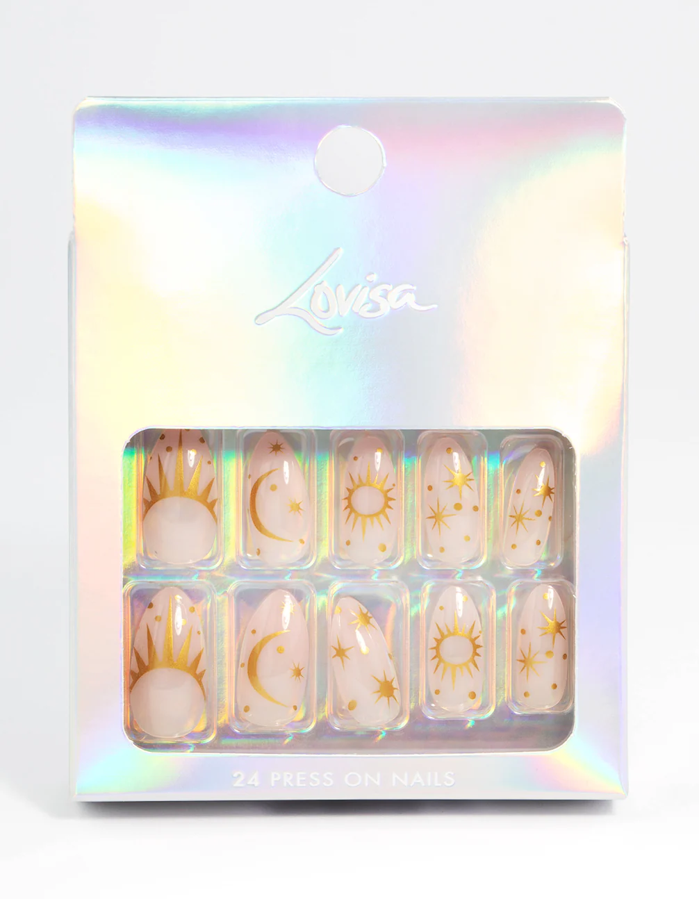Plastic Gold Cosmic Press On Nails - Image 3