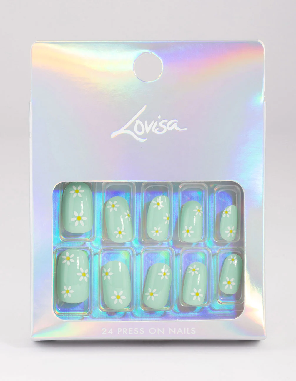 Plastic Mint Daisy Press On Nails - Image 3