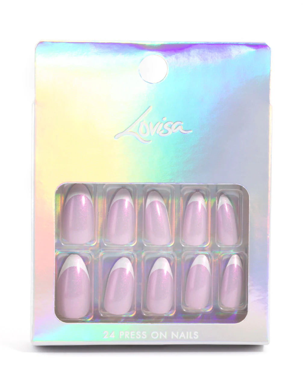 Purple French Tip Press On Nails - Image 3