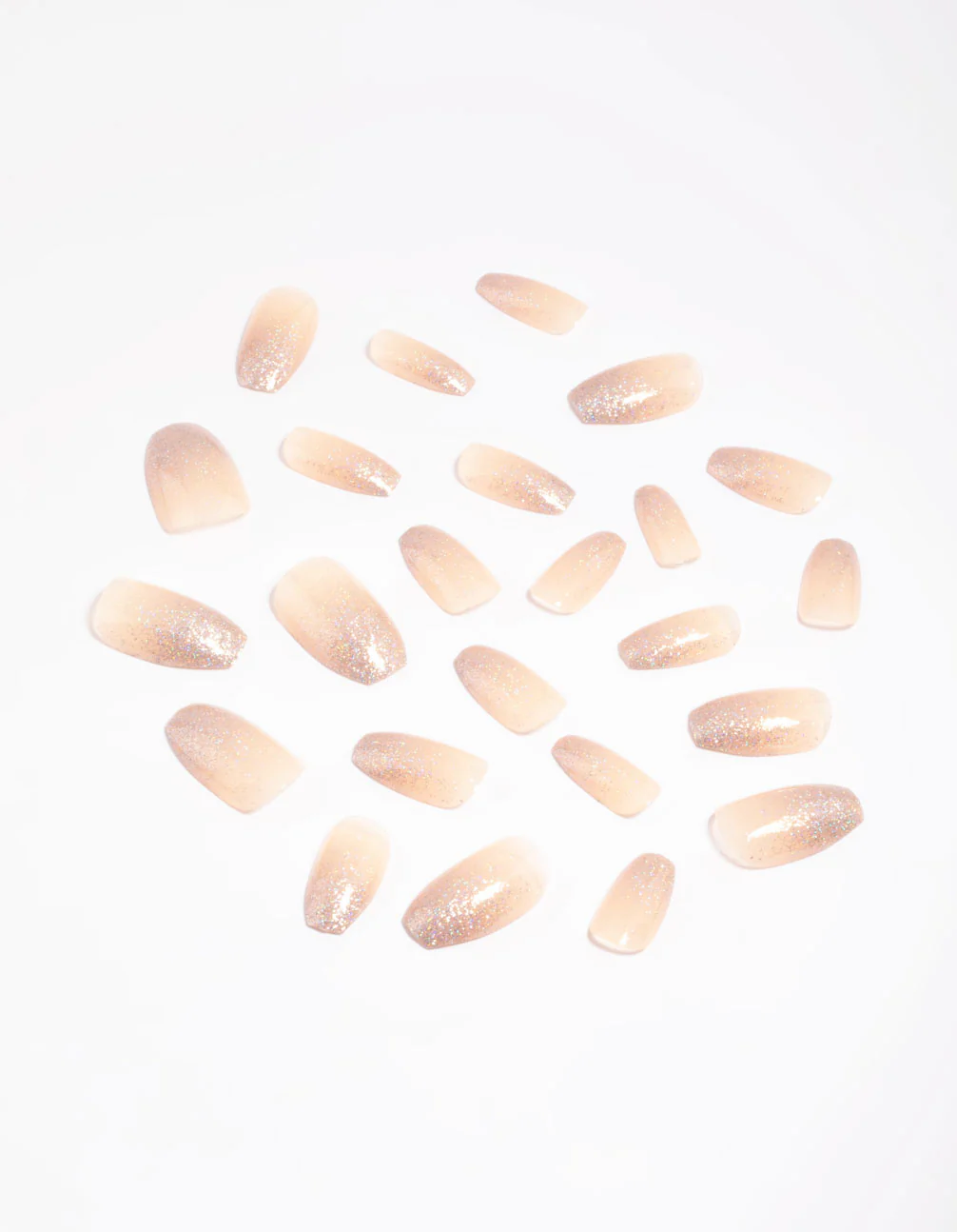 Silver Glitter Tips Press On Nails - Image 2
