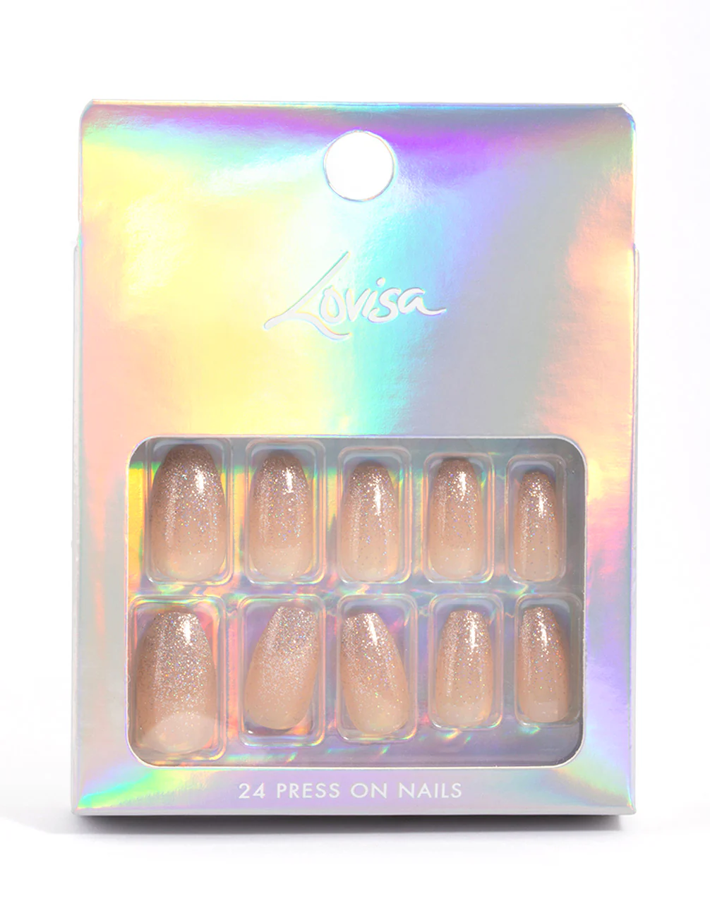 Silver Glitter Tips Press On Nails - Image 3