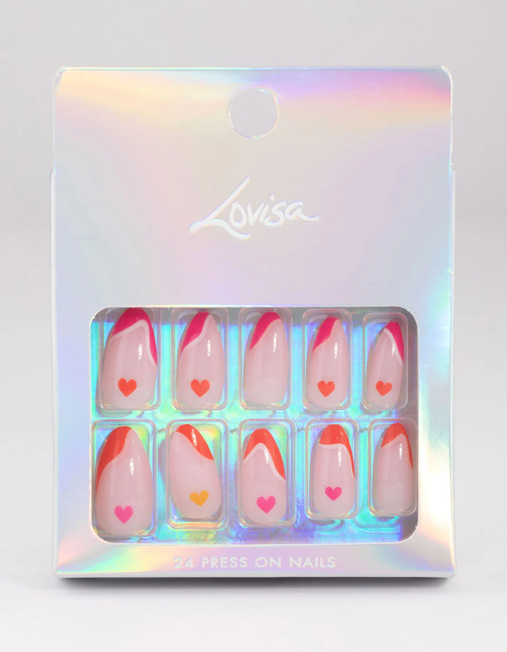 Bright Plastic Multi Heart Press On Nails - Image 3